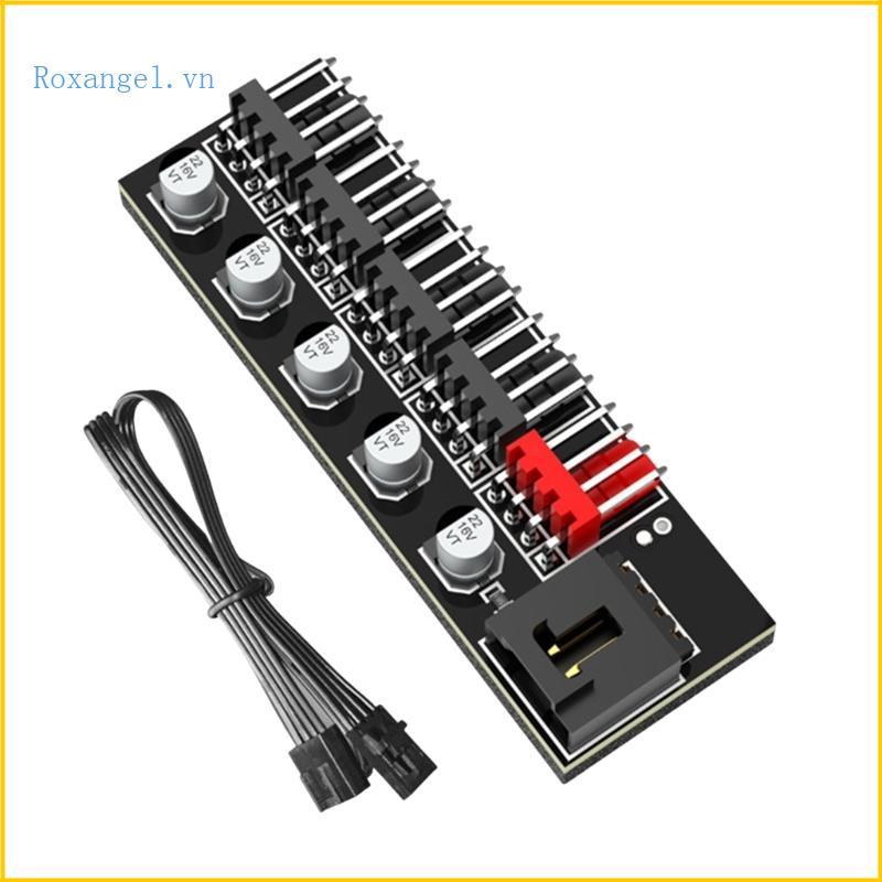 ROX 5 Chiều 4Pin Fan Splitter Adapter Board Cho PC Case Tản Nhiệt Tăng Cường Làm Mát