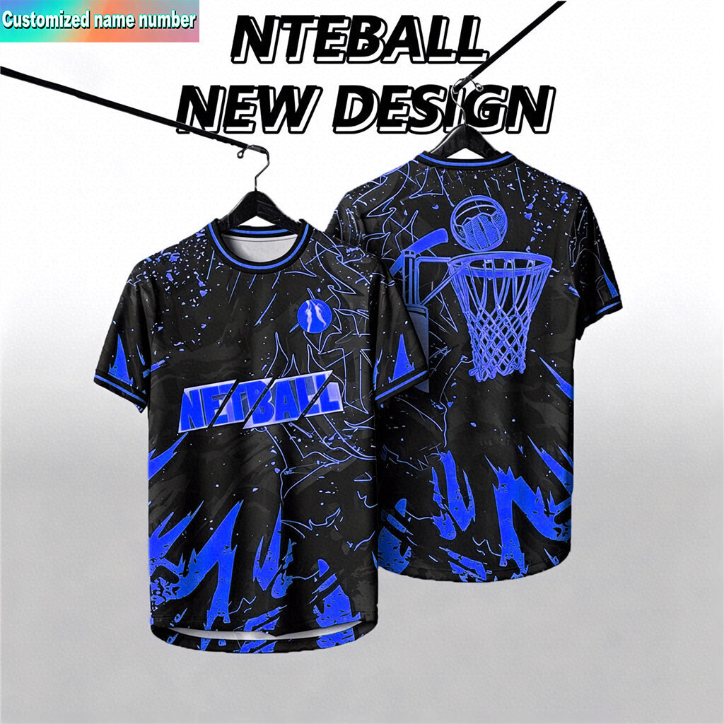 Unisex Thiết Kế Tươi NETBALL Jersey Tay Ngắn Jersey Bóng Lưới Microfiber Thoáng Khí Nhanh Khô Quá Kh