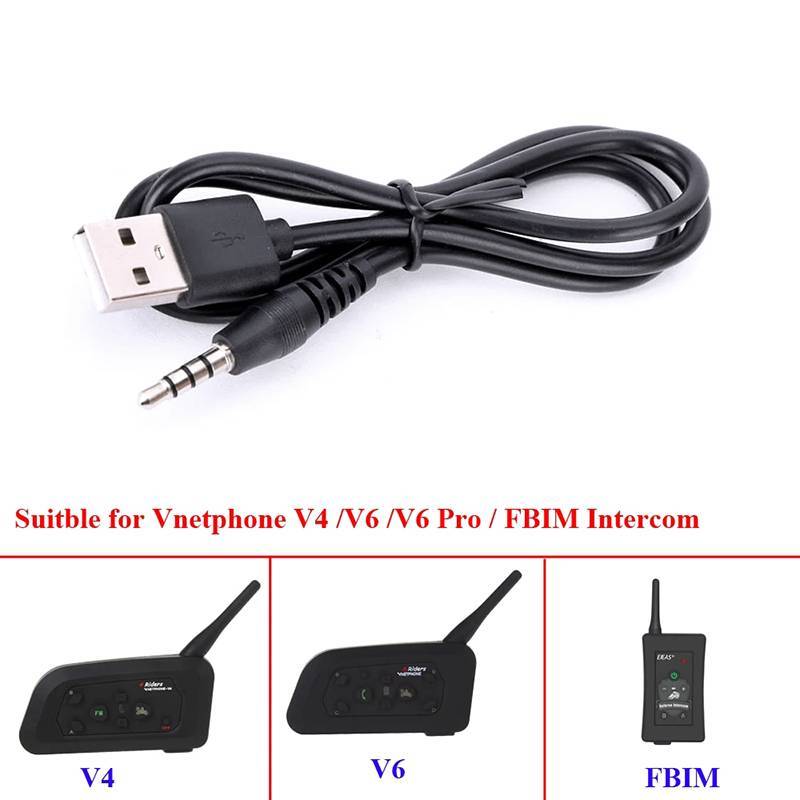 [J & J] Mũ bảo hiểm Phụ kiện Inte Cáp sạc USB cho Ejeas Vnetphone V6 V4 V4C V6C V6 Pro FBIM Mũ bảo h