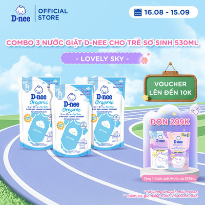 Combo 3 Nước giặt quần áo D-nee 530 ML - Lovely Sky