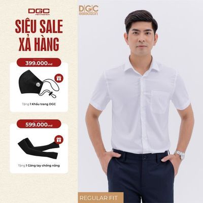 Áo Sơ Mi Nam Ngắn Tay DGC Dáng Suông, Dòng Công Sở, Chất Vải Thoáng Mát Thấm Hút Mồ Hôi - SASNBC73M