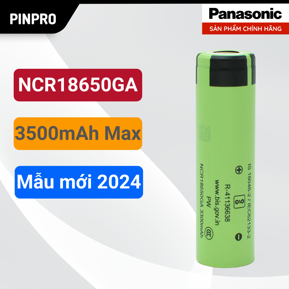 Pin sạc 18650 Panasonic 3500mAh 3C 10A NCR18650GA chính hãng