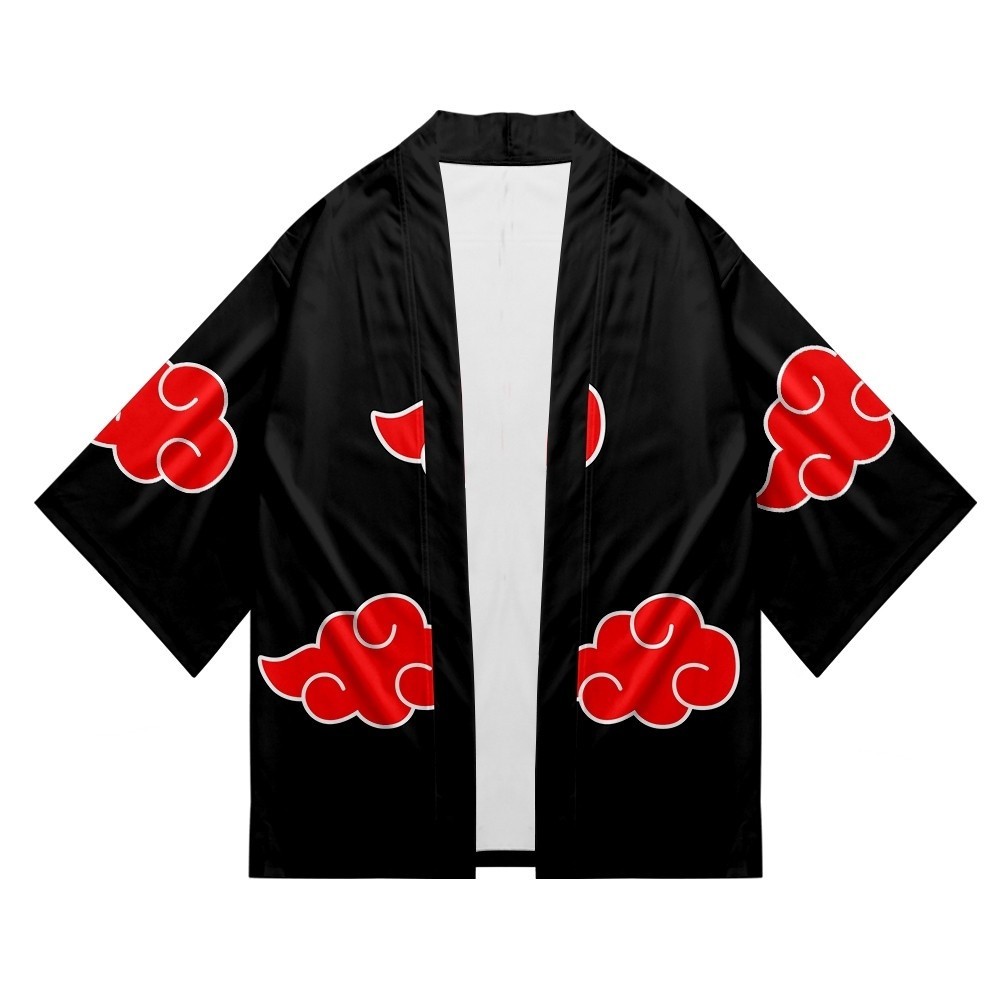 Jiashu-Anime Akatsuki sasuke cardigan kimono nam mùa hè truyền thống Nhật Bản áo choàng rộng kimono 