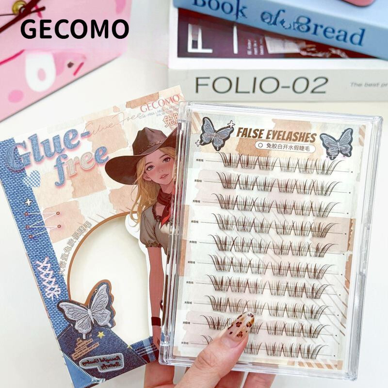 ◈ ❈✨GECOMO Lông Mi Giả Trang Điểm Ánh Sáng Nước Trơn Không Keo Tự Nhiên Trong Suốt Lông Mi Giả