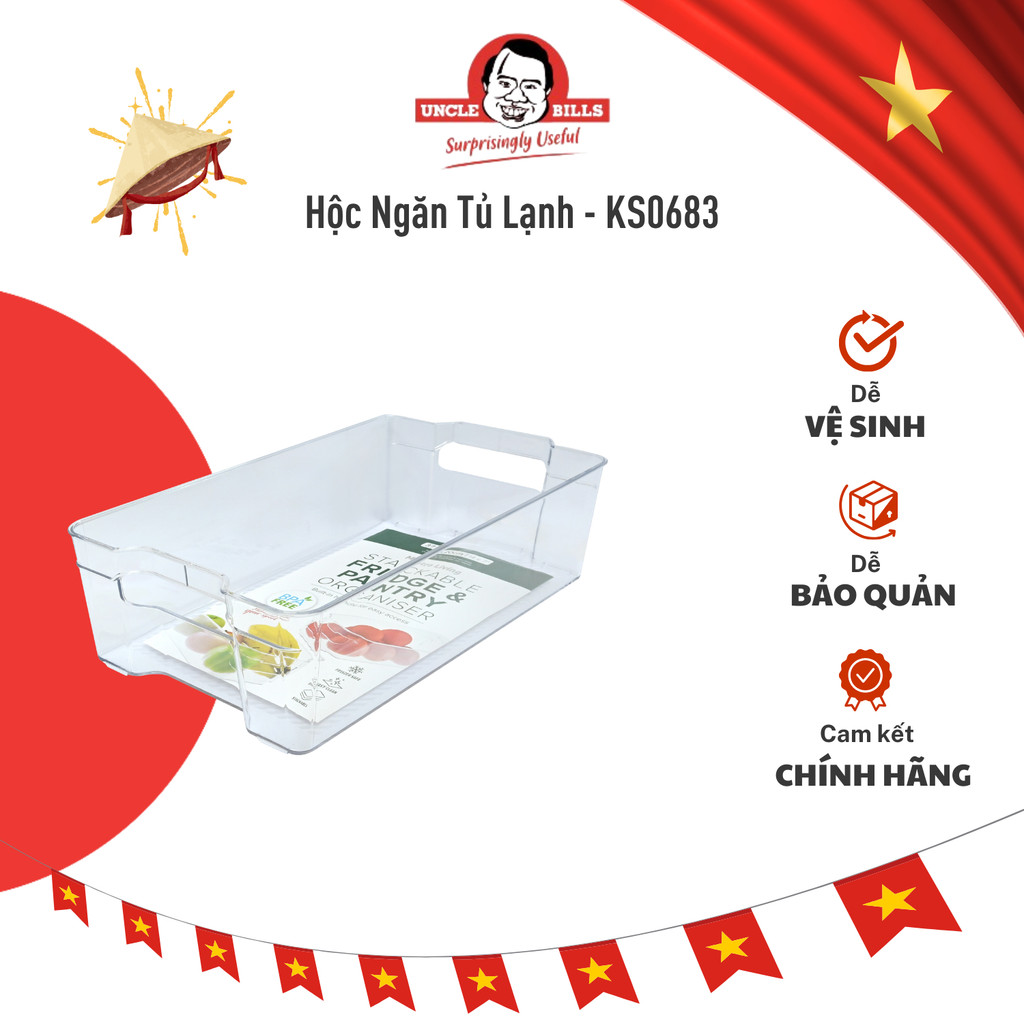 Hộc Ngăn Tủ Lạnh Chất Lượng UNCLE BILLS 37 X 20cm - Hàng Chính Hãng UNCLE BILLS KS0683
