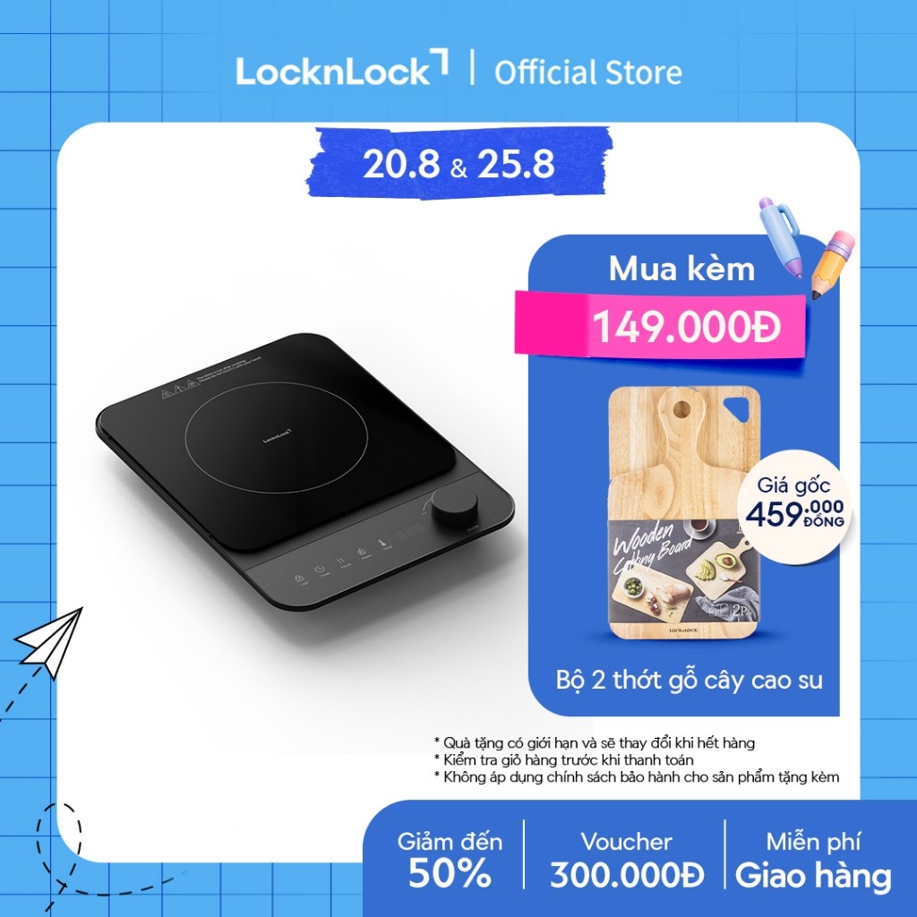 🔥🔥 Bếp điện từ Locknlock Induction cooker EJI351BLK công suất 2000W - Màu đen