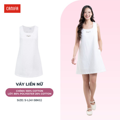 Váy liền nữ sát nách dáng suông chữ A tôn dáng, thiết kế trẻ trung phù hợp mặc đi làm, đi chơi CANIFA 6DS26S007