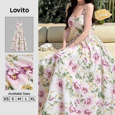 (New Arrival) Lovito Váy Boho Mùa Xuân/Hè cho Phụ Nữ DRK8P1D733