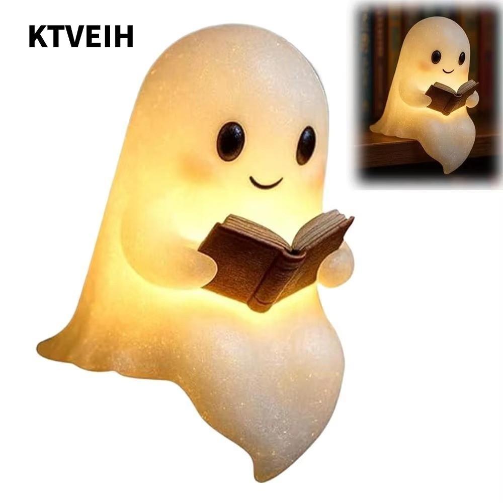Đèn ngủ ma KTVEIH Halloween, đồ trang trí Halloween Đèn đọc sách ma Halloween, Tượng ma Trang trí Ha