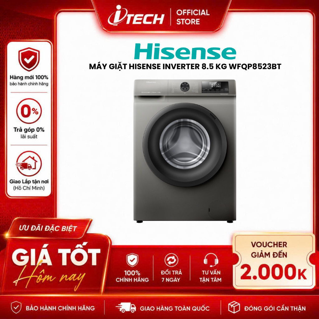 WFQP8523BT - Máy giặt Hisense Inverter 8.5 kg WFQP8523BT - Hàng chính hãng