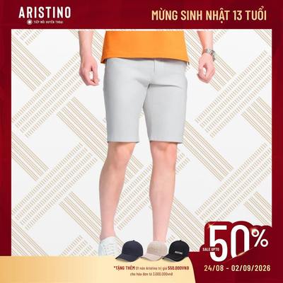Quần Short Kaki Nam Aristino Regular Fit Thoáng MÁt Thấm hút mồ hôi ASO085AS2