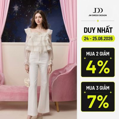 Quần Jean Ống Loe 2 Túi 3P04.2602. Quần Ống Loe Nữ Cạp Cao Tôn Dáng, Quần Suông Loe Công Sở Thanh Lịch Tôn Dáng By JM