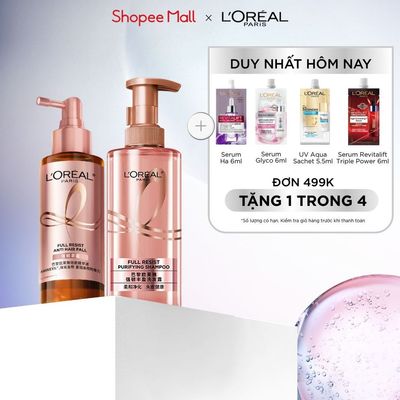 Bộ dầu gội & xịt serum ngăn ngừa & giảm gãy rụng tóc, tóc chắc khỏe hơn L’oreal Paris Full Resist 440ml, 90ml
