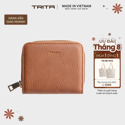 Ví Trita (Thời trang nữ dáng ngắn cầm tay phối khóa kéo - Ví da RV84) Bagsmart