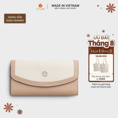Ví Yuumy (Thời trang nữ phối màu kèm dây đeo chéo - Ví da Seasand YV103) Bagsmart