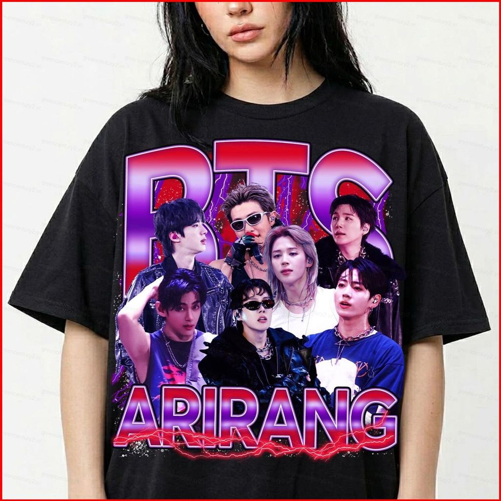 BTS World Tour Arirang cotton Áo thun World Tour 2026 Floral Merch tee J-HOPE JUNG KOOK JIMIN JIN