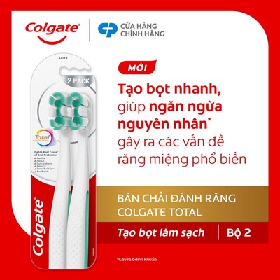 Bàn chải Colgate Total, công nghệ tạo bọt nhanh, ngăn ngừa 6 vấn đề răng miệng phổ biến