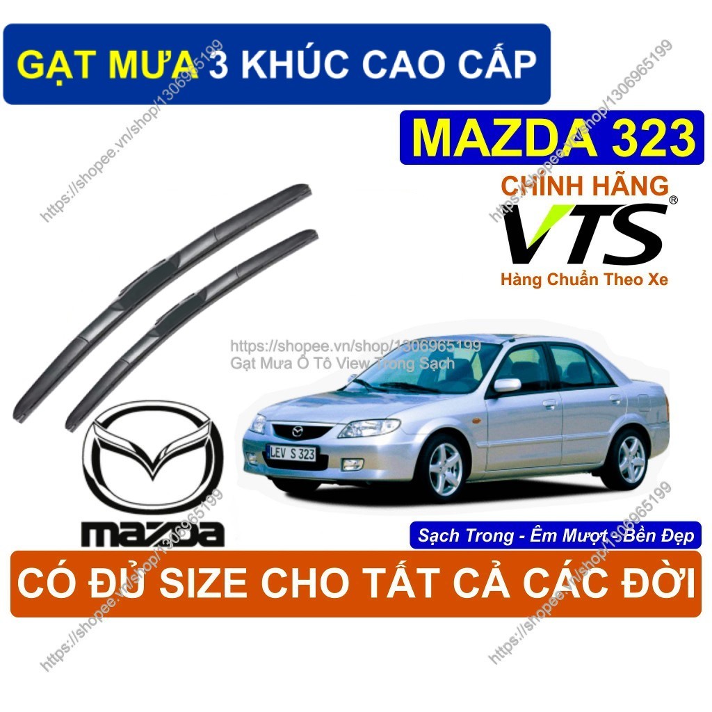 Gạt Mưa 3 Khúc Cao Cấp, Gạt Mưa Kính Lái Cao Cấp Mazda 323, Cặp G.ạt Mưa Kính Lái Mazda 323,  Mazda 