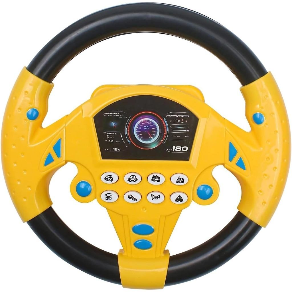 Steering Wheel Toy for Kids, Simulated Driving Controller with Light, Music and Realistic Engine Sou