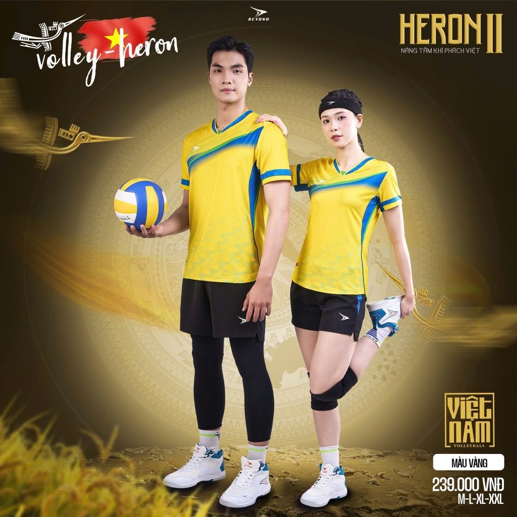 Quần Áo Bóng Chuyền Nam Nữ Heron II - Bộ Đồ Bóng Chuyền Beyono Nâng Tầm Khí Phách
