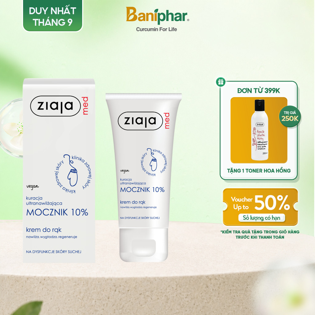 [Chính Hãng] Kem mềm da Ziaja Med Mocznik 10% Urê 100ml