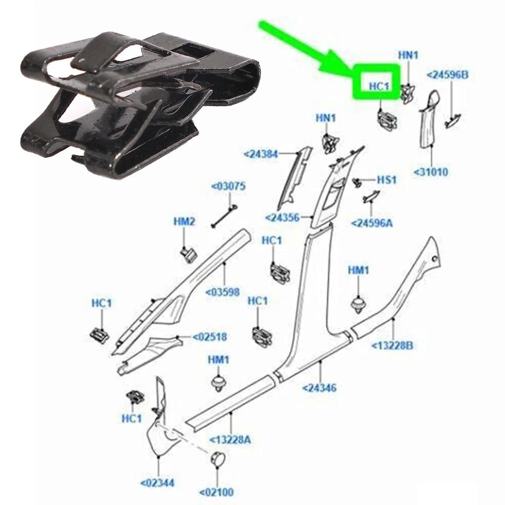 10 Chiếc Dành Cho Xe Ford Fiesta MK6 Focus MK3 Mondeo MK3 S-MAX MK1 Boot Trim Panel Kẹp Kim Loại Kẹp