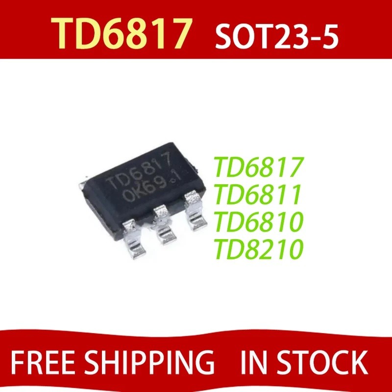 10 Chiếc TD6817 1.5 MHz 2A TD6811 TD6810 TD8210 Bộ Điều Chỉnh Bước Xuống Đồng Bộ Thả SOT-23-5pin chi