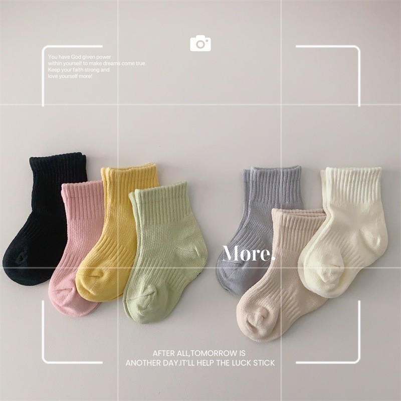 0-2 Years Old Newborn Candy Socks Plain Color Cotton Socks Boy Girl Socks