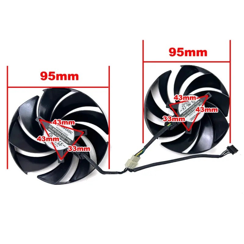 Quạt Làm Mát MỚI 95MM 4PIN PLD10010S12HH RTX4060TI GPU QUẠT Cho MSI GeForce RTX 4060 Ti GAMING X 16G