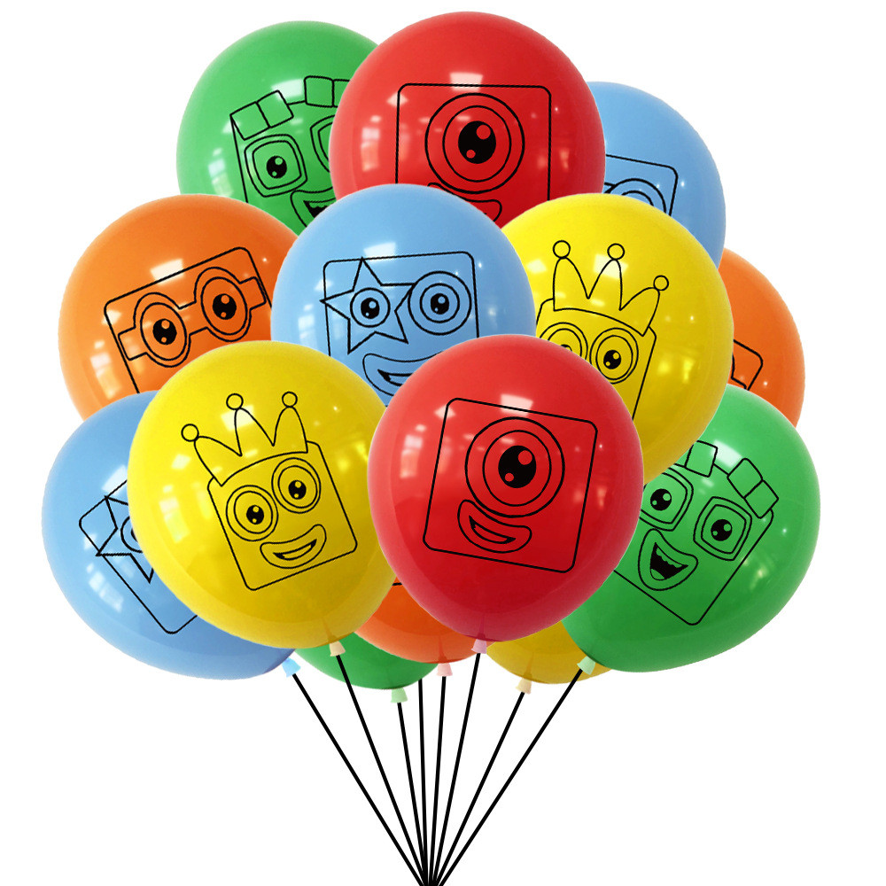 Numberblocks Numberblocks Trang trí sinh nhật Trẻ em Trang trí tiệc vui vẻ Bóng kéo cờ Nền tường