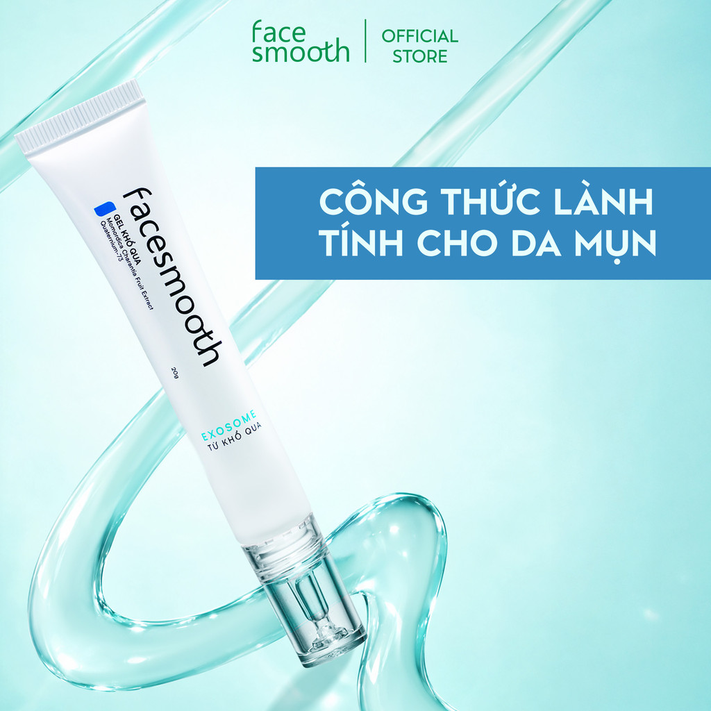 Bộ Skincare Cho Da Dầu Mụn Facesmooth Khổ Qua 3 Món Gel Chấm Mụn 20g + Serum 30ml + Toner 250ml - Dưỡng Ẩm Làm Dịu
