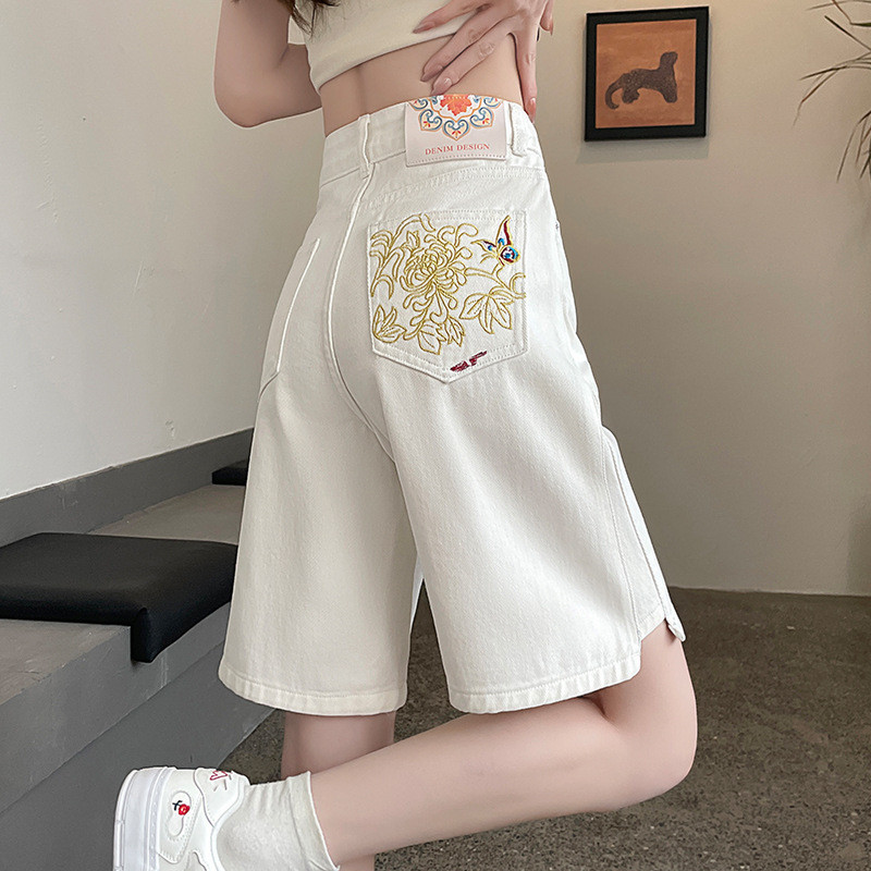 Xu Hướng Quốc Gia Mới Phong Cách Trung Hoa Thêu Năm Điểm Quần Short Denim Cho Nữ Mùa Hè Mới Kích Thước Lớn Cao Cấp hông Quần Short Giữa Chiều Dài | BigBuy360 - bigbuy360.vn