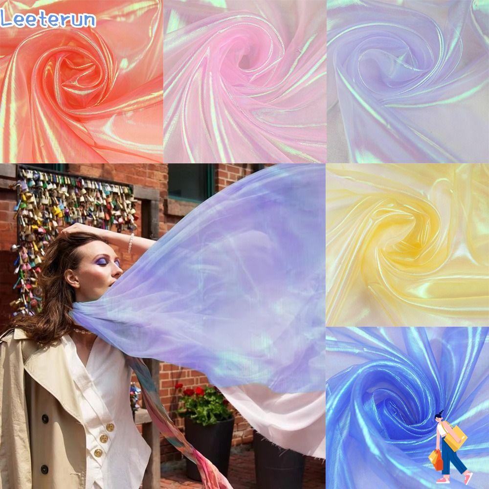 LEEETERUN Organza Vải, Vải tuyn Laser Trong Suốt Mỏng, Trang Trí Vải Tulle Sáng Bóng Organza Váy Vải
