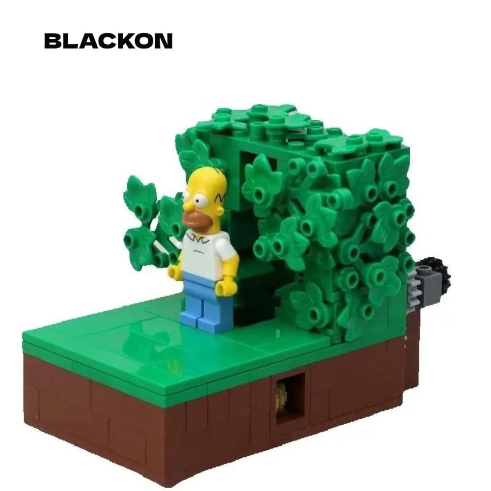 BLACKON MOC Khối xây dựng, quay tay The Simpsons Homer Homer Backing Into The Bushes, Đồ trang trí 2
