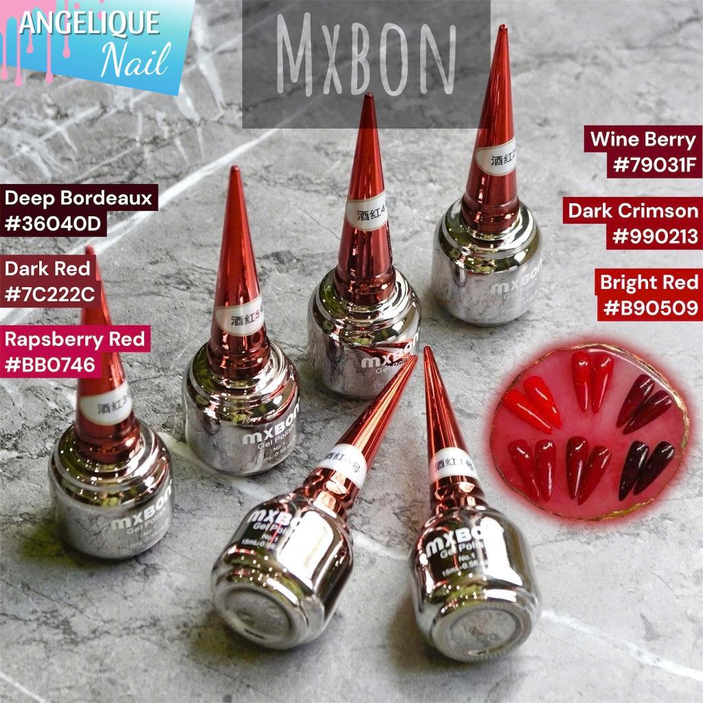 Sơn Móng Tay, Sơn Gel Lẻ 6 Màu Tông Đỏ Mxbon – Tổng Hợp 6 Màu Đỏ Siêu Nâng Tông Da