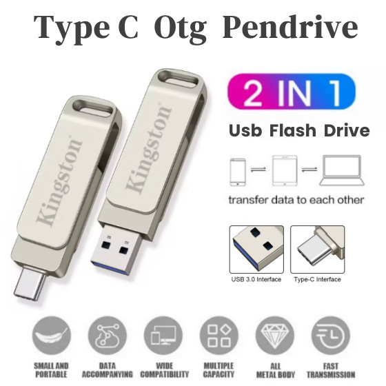 Kingston 3.02TB Otg TypeC Pendrive 1TB TypeC Flash Drive 512GB USB Flash Drive Cho Điện Thoại Thông 