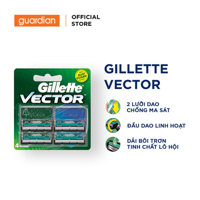Lưỡi Dao Cạo Râu Gillette Vector - Hộp 6+2 Lưỡi