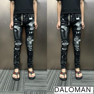  Quần Jean Nam đen mài rách khoá lệch new 2025 - Phong cách thời trang nam tính chất liệu bền đẹp 