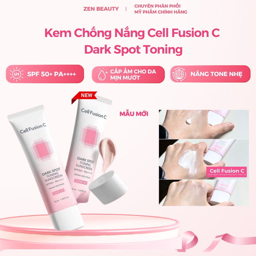 Kem Chống Nắng Cell Fusion C Hàn Quốc Mẫu Mới Dưỡng Trắng Nâng Tone Kiềm Dầu Cho Mọi Loại Da SPF50+ 