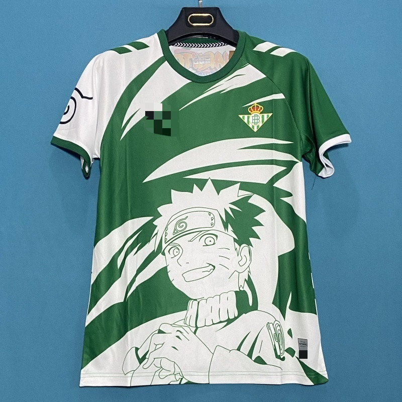 Jersey Limited Edition Naruto của Betis dành cho bóng đá thể thao, kích cỡ từ S đến 3XL