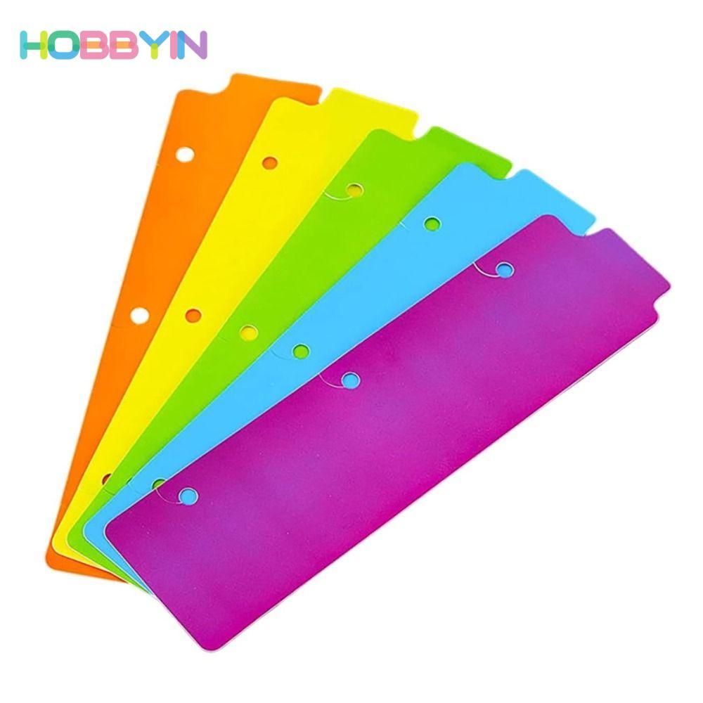 HOBBYIN Binder Divider, Dấu trang đầy màu sắc bằng nhựa, 5 chiếc Mini 3 vòng Notebook Index Divider 