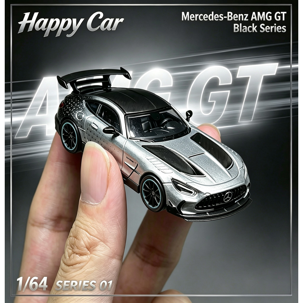 Happy Car 1/64 Mercedes-AMG GT Black Series Project One Edition Star Silver Gradient Mô Hình Xe Mô P