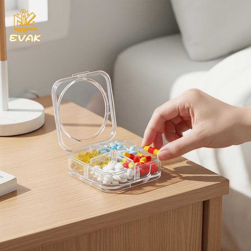 Alittlesetrtu Week Pill Organizer Morning Night Hộp thuốc di động 7 ngày VN