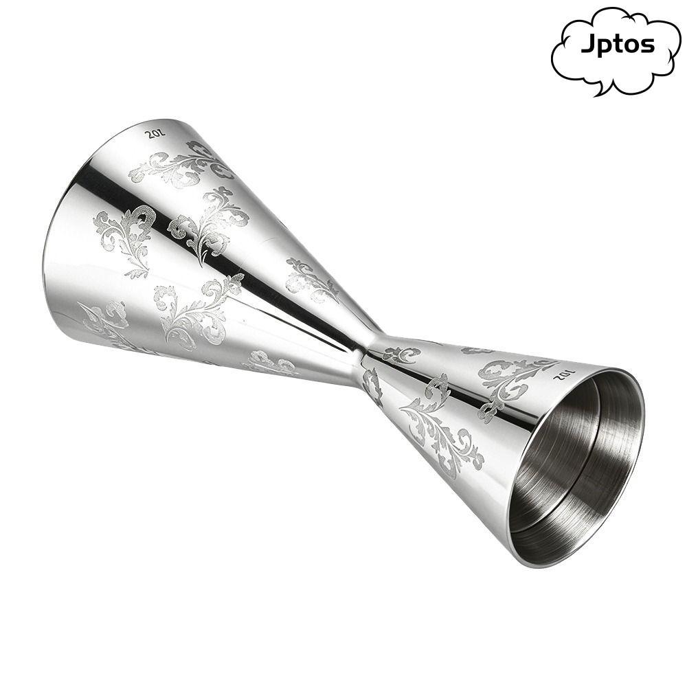 JPTOS Double Head Jigger, Lá Inox Thiết Kế Sọc Cocktail Jigger Cup, Bền 30 / 60ml Bartending Jigger 