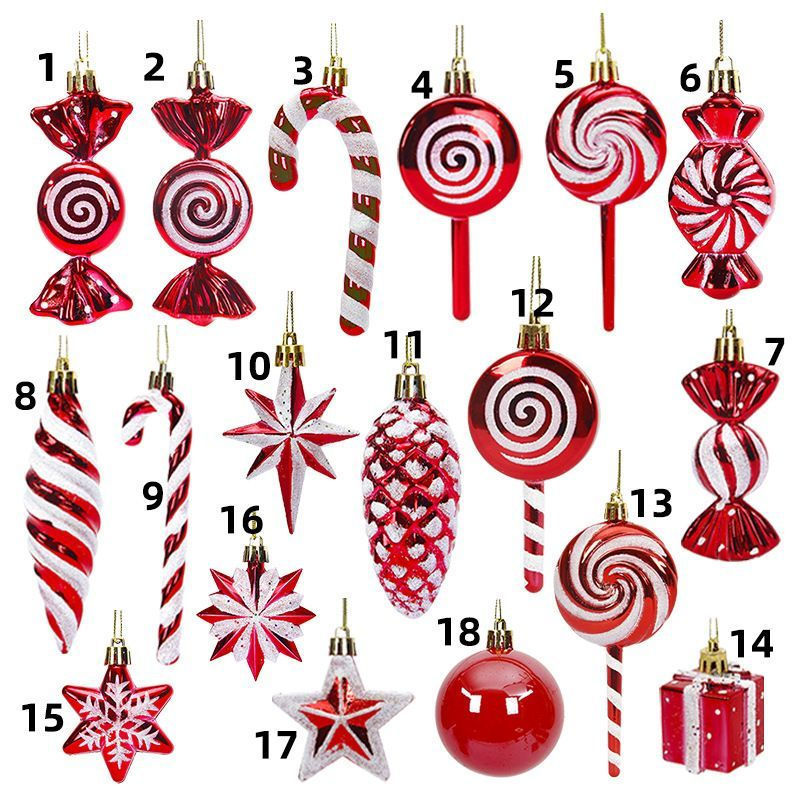Display window candy red New Year's cane Christmas new product new wedding accessories ball pendant 