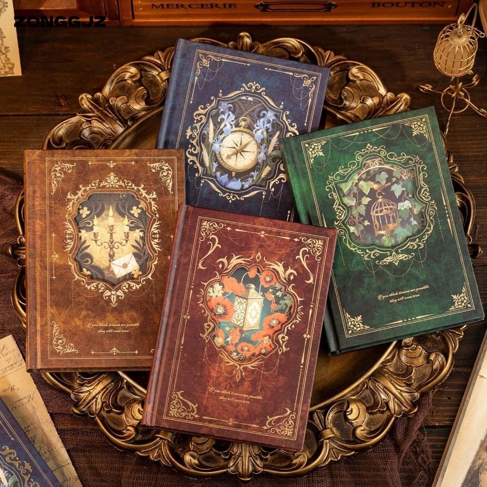 ZONGGJZ Nhật Ký A6, 192 Tờ Century Hymn Series A6 Bìa Cứng Sổ Tay, Retro DIY Thêu Sò Tạp Chí Noteboo