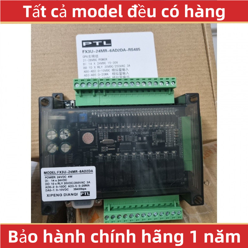 Bộ Lập Trình PLC FX3U-24MT-6AD2DA | FX3U-24MR Board | 6AD/2DA 0-10V/20mA | RS485/232 RTC | PTL FK3U 