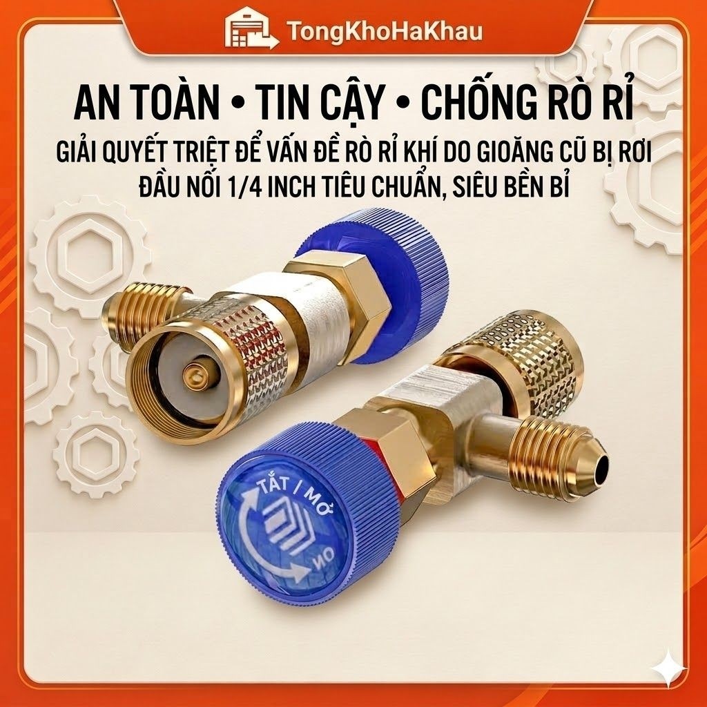 [Hàng Có Sẵn] Van An Toàn Van Chống Bỏng Cho Máy Điều Hòa R410A R22 1 / 4 " VAN KHÓA GAS CHỐNG BỎNG 