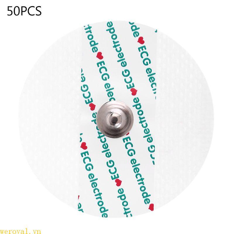 WER 50 Miếng Điện cực ECG EKG Máy theo dõi trái tim Tấm điện cực dùng một lần Điện cực không dệt cho