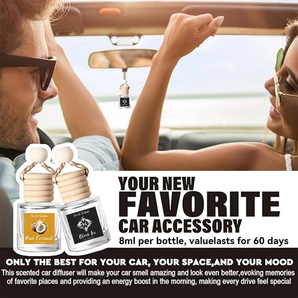 For hanging aromatherapy diffusers8ml Perfume pendant, car-style square essential oil ornament, new 